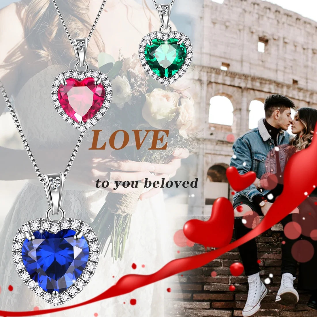 September Birthstone Necklace Women Blue Heart Necklace Sapphire Crystal CZ 925 Sterling Silver Pendant Jewelry Birthday Mother'S Day Gifts Juwaliy