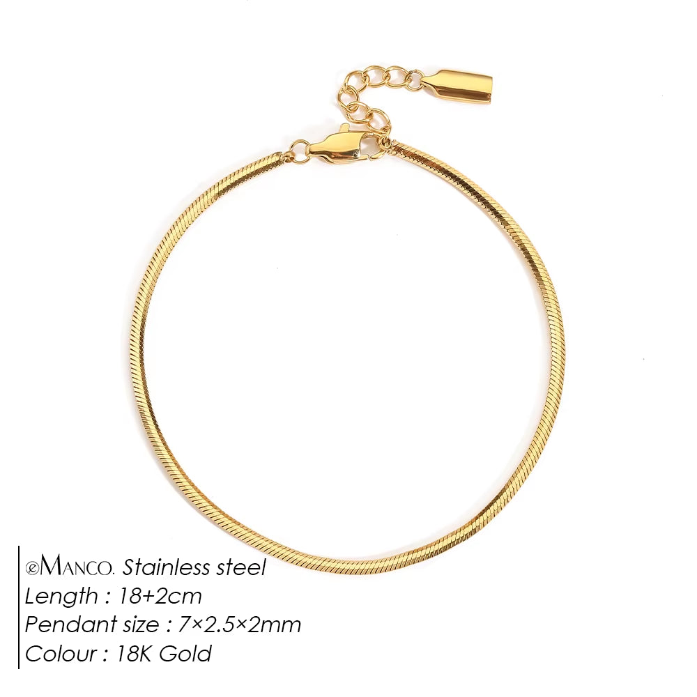 Emanco™ Gold Snake Chain Bracelet – Bold Simplicity for the Modern Man